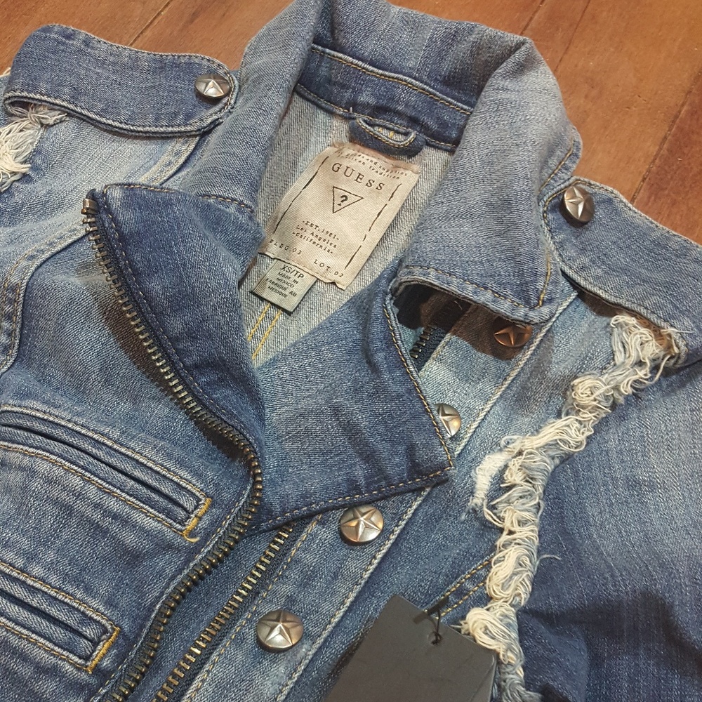 GUESS Commando Denim Jacket --- NWT XS - Picture 4 of 6